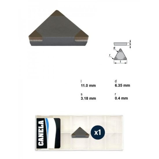Picture of TPMN323PCBN Canela Tool TPMN160312PCBN Triangle Positive CBN Finishing, Semi Finishing